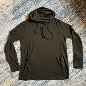 Dark Green Loose Turtleneck Sweatshirt - L